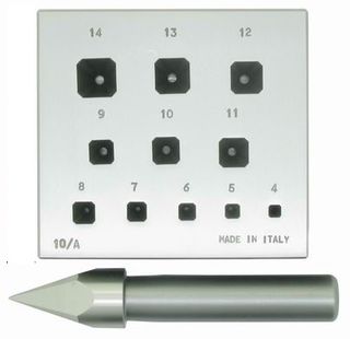 Italian 17 Sq Chamfer Setting Plate & Punch 4-14mm
