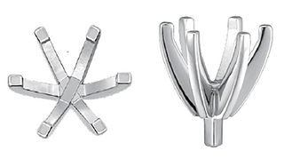 PS Setting 6 claw pressed - 18ct white gold 3.0mm