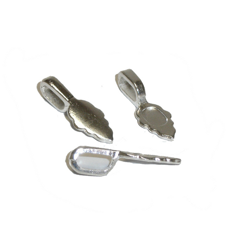 Bail leaf shape - Silv plated sml 16x6mm (10 pack)