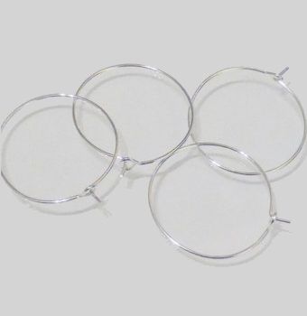 Hoop wire earring-Silv plated sml 25mm(10 pairs)
