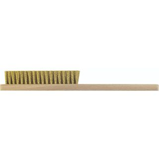 Hand Brush Wood + Brass Bristle 4 Rows