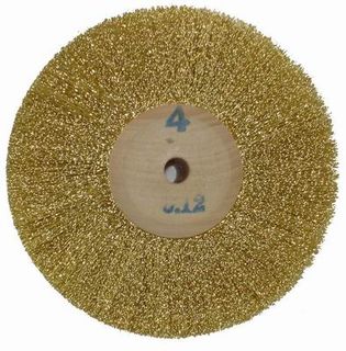 Wood Hub Brush Brass Wire 85mm x 4 Rows