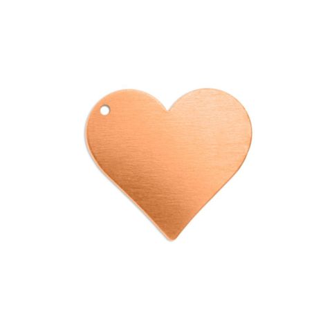 Heart with Hole - Copper - 24pcs
