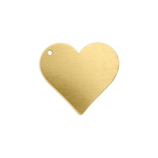 Heart with Hole - Brass - 24pcs