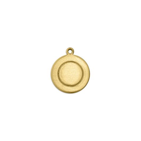 Border Circle with Ring - Brass - 24pcs