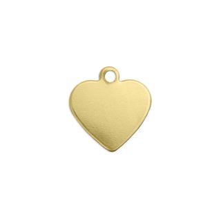 Stamping Blank Heart w/Ring - Brass - 24pcs