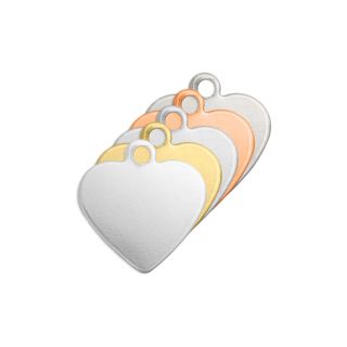 Stamping Blank Heart w/Ring - Aluminium - 24pcs