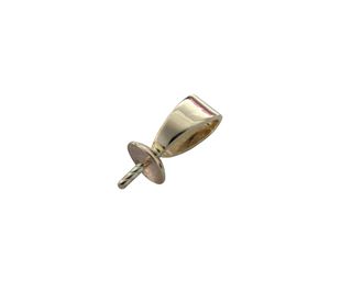 Pearl Drop & Bail - Fixed cup 9ct yellow gold 4mm