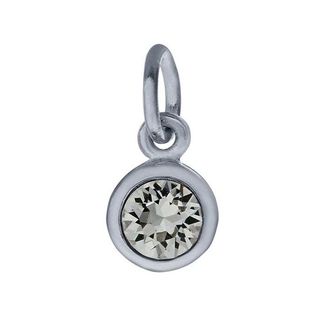 Sterling Silver Charm with Birthstone Crystal, APR