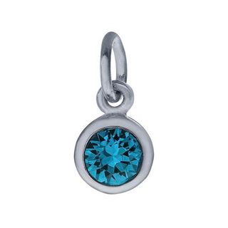 Sterling Silver Charm with Birthstone Crystal, DEC