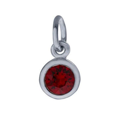 Sterling Silver Charm with Birthstone Crystal, JAN