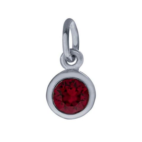 Sterling Silver Charm with Birthstone Crystal, JUL