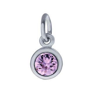Sterling Silver Charm with Birthstone Crystal, JUN