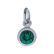 Sterling Silver Charm with Birthstone Crystal, MAY