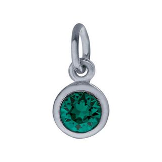 Sterling Silver Charm with Birthstone Crystal, MAY