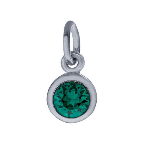 Sterling Silver Charm with Birthstone Crystal, MAY