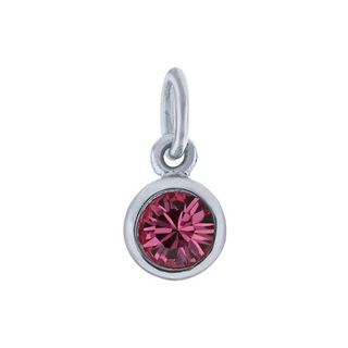 Sterling Silver Charm with Birthstone Crystal, OCT