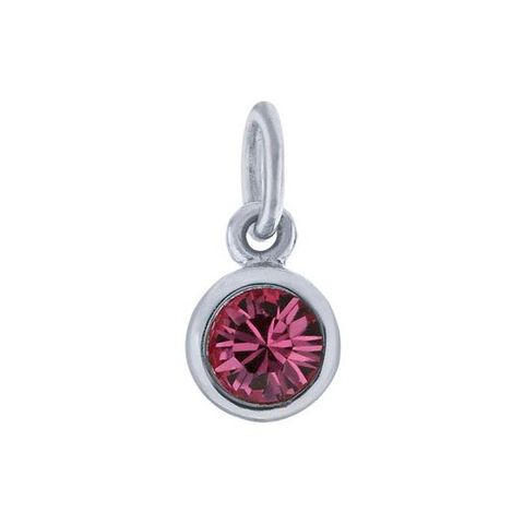 Sterling Silver Charm with Birthstone Crystal, OCT