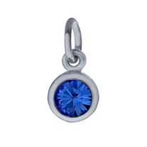 Sterling Silver Charm with Birthstone Crystal, SEP