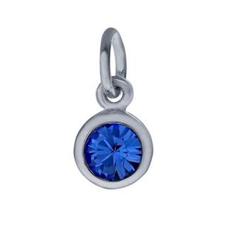 Sterling Silver Charm with Birthstone Crystal, SEP
