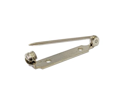 Brooch Pin Back Complete - Nickel Silver 25.4mm