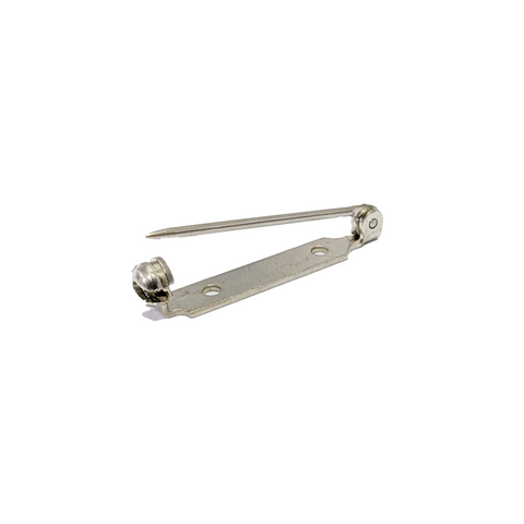 Brooch Pin Back Complete - Nickel Silver 25.4mm