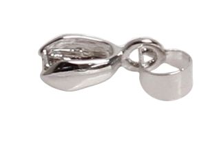Pinch bail - Silver plated 14x6mm (10 pack)