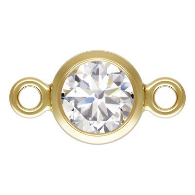 Charm connector - 14/20GF 4mm CZ White