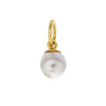 14/20 Yellow Gold-Filled White Crystal Pearl Charm