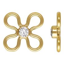 Charm connector - 14/20GF Flower w/ CZ White