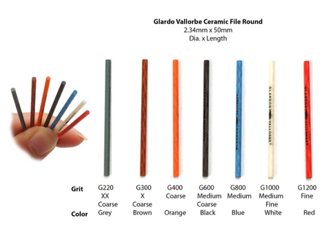 Vallorbe Round Ceramic Fiber File No.12 1200GRIT