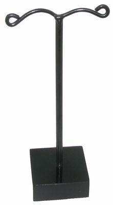 Small Silver Metal Earring Stand Frosted - Square