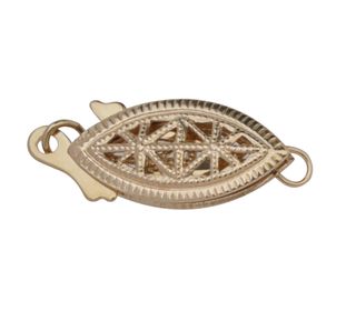 Pearl Clasp Filigree - Rolled Gold 8 x 16mm