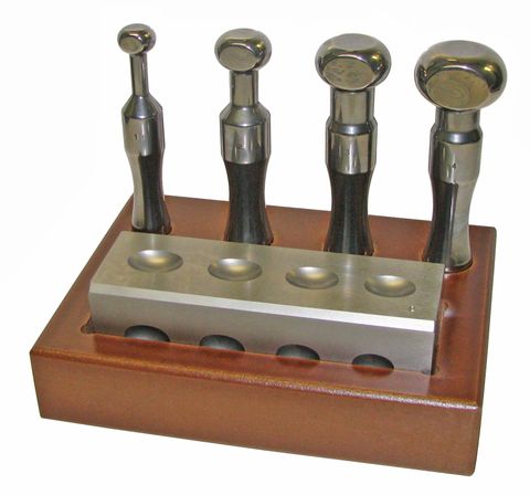 Dapping Set - Italian Oval 4 Punch and Plate