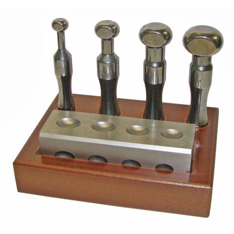 Dapping Set - Italian Oval 4 Punch and Plate