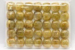 Rutilated Quartz - Gold Cushion Cab 8mm x 8mm