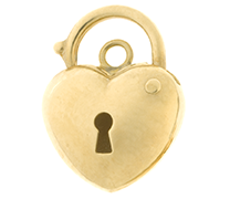 Padlock Puffed Heart - Sterling Silver 11mm