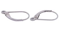 Continental Earclips - Plain 9ct White Gold