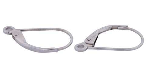 Continental Earclips - Plain 9ct White Gold