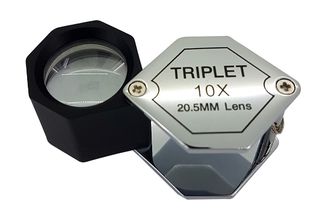 Pocket Loupe Triplet Hex - 10X 20.5mm Chrome