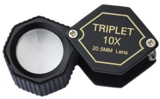 Hand Loupe Hex - 20.5mm Triplet 10x Black
