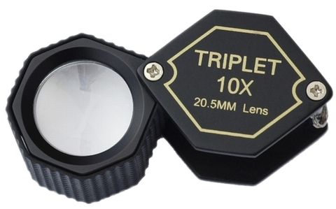Hand Loupe Hex - 20.5mm Triplet 10x Black