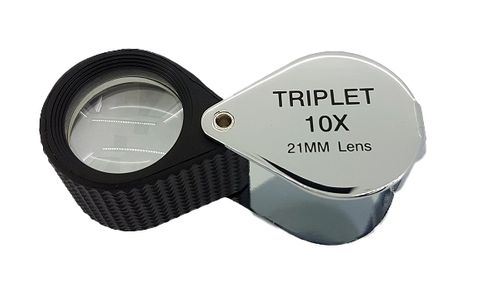 Hand Loupe - 21mm Triplet 10x Chrome