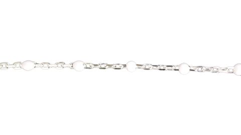 Chain - Enamel white Stg Silver /1M