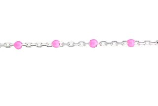 Chain - Enamel Pink Stg Silver /1M