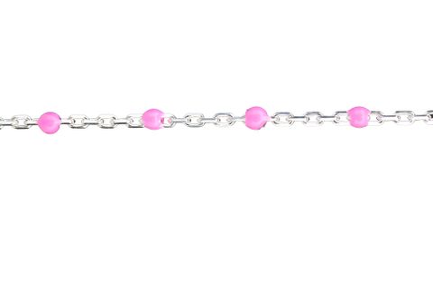 Chain - Enamel Pink Stg Silver /1M