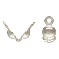 Bead tip - 2 ring clamshell Sterling Silver