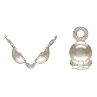 Bead tip - 2 ring clamshell Sterling Silver