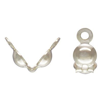 Bead tip - 2 ring clamshell Sterling Silver