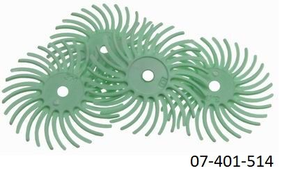 Habras Bristle Discs - 4pc Ultra Fine Green - 19mm